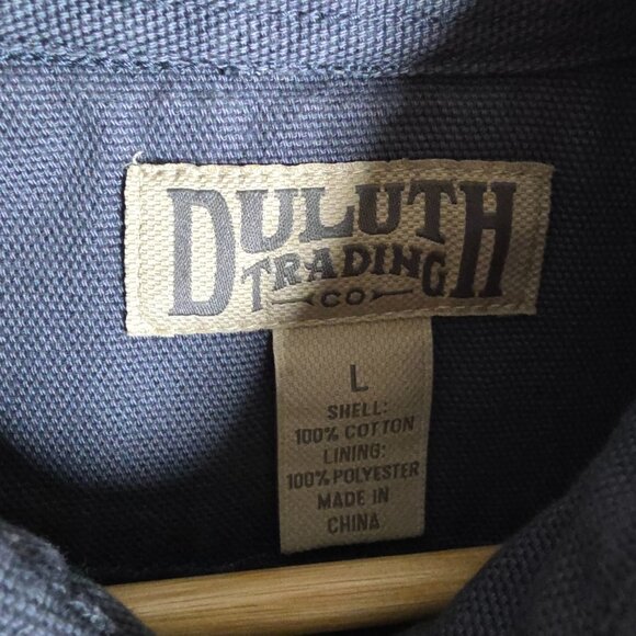 Duluth Trading Co Shirt Jacket Sz Large Fleece Lined Heavyweight Canvas Shacket - Picture 8 of 12
